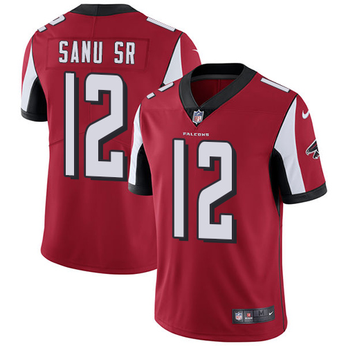 Nike Falcons #12 Mohamed Sanu Sr Red Team Color Men's Stitched NFL Vapor Untouchable Limited Jersey - Click Image to Close